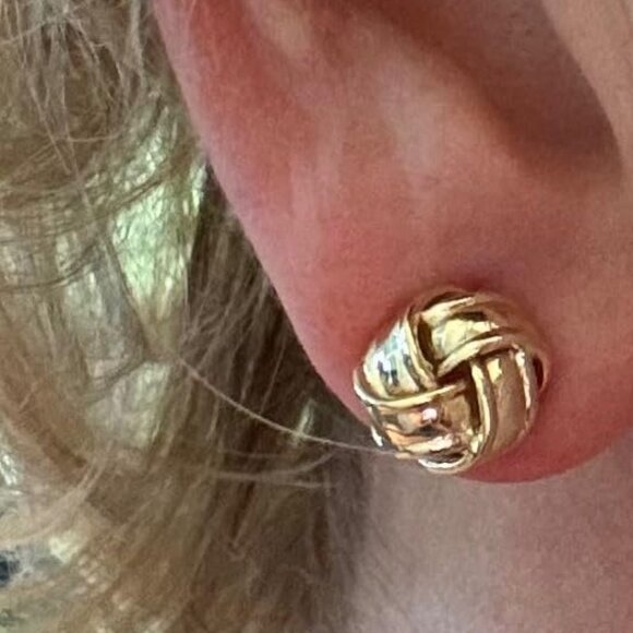 Neiman Marcus 14k Gold Plated Plain Love Knot Earrings - Picture 3 of 6
